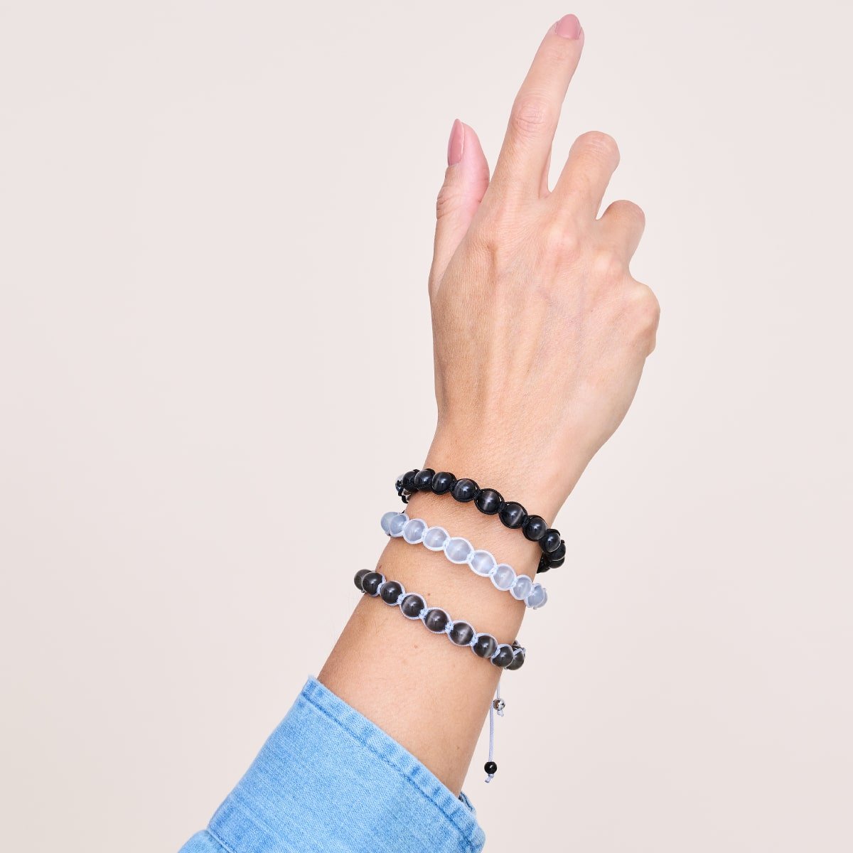 Charcoal | Silver | Cheshire Glass Charmballa Bracelet
